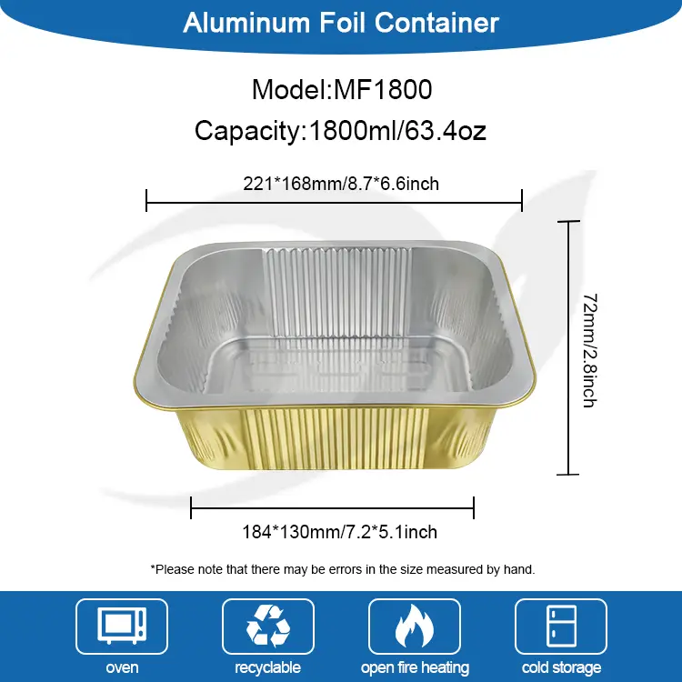 Μίας χρήσης σφραγίδες τετραγωνικά δοχεία αλουμινίου αλουμινίου