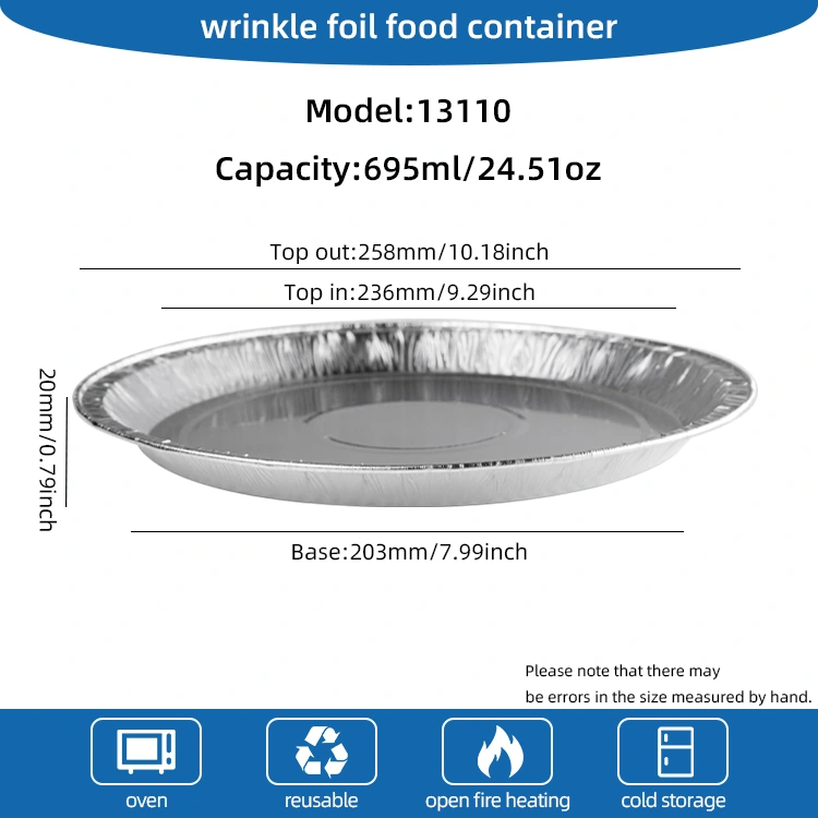 10 ίντσες πίτσα και ασημένια δοχεία αλουμινίου αλουμινίου