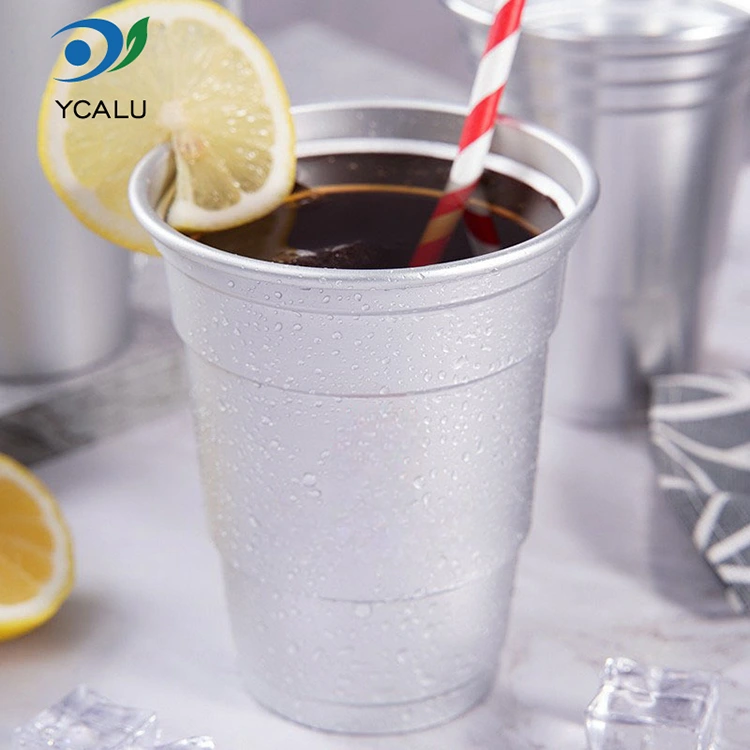 Κύπελλο ποτού 16 ουγκιών προσαρμοσμένου φύλλου αλουμινίου μιας χρήσης