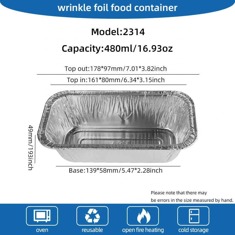 Ορθογώνια φριτέζα ψήσιμο ασημιού αλουμινίου αλουμινίου