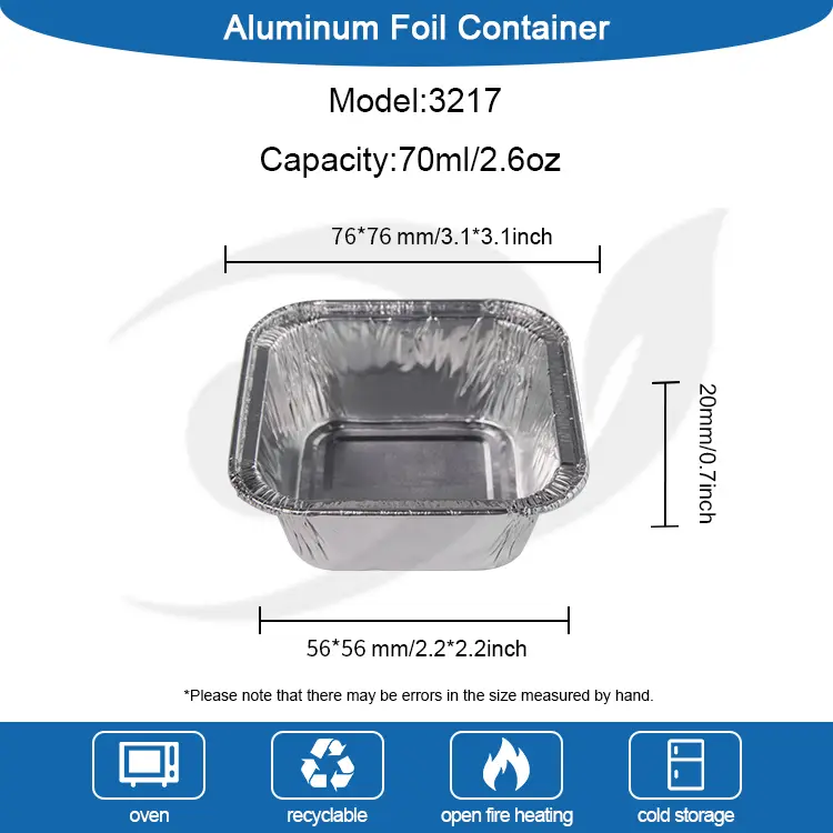 Square Cake Air Fryer Ασημένιο αλουμίνιο αλουμινόχαρτο