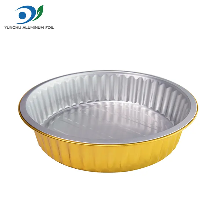 Μίας χρήσης δίσκων μπάρμπεκιου χρυσού δοχείου αλουμινίου αλουμινίου