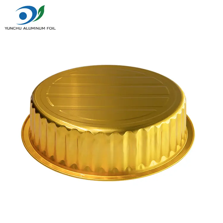 Μίας χρήσης δίσκων μπάρμπεκιου χρυσού δοχείου αλουμινίου αλουμινίου