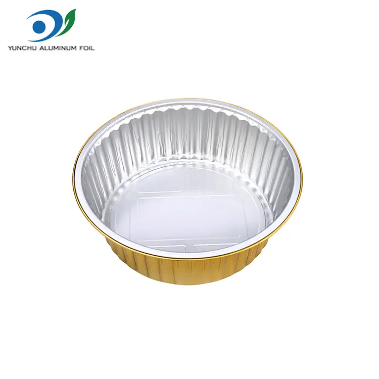 Μίας χρήσης δίσκων μπάρμπεκιου χρυσού δοχείου αλουμινίου αλουμινίου