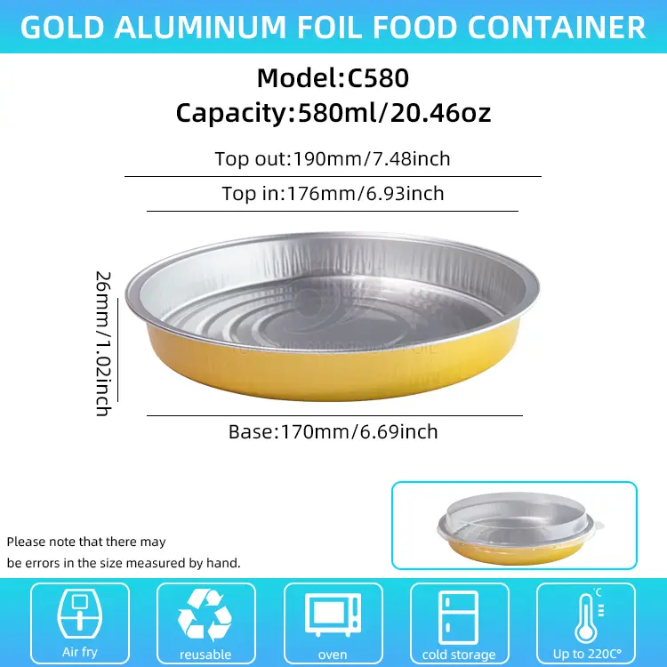 Μίας χρήσης γύρους αλουμινίου αλουμινίου