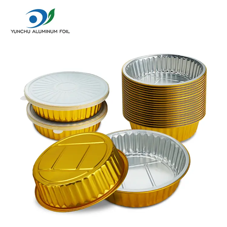 Μίας χρήσης Gratin Golden Round αλουμινίου αλουμινίου