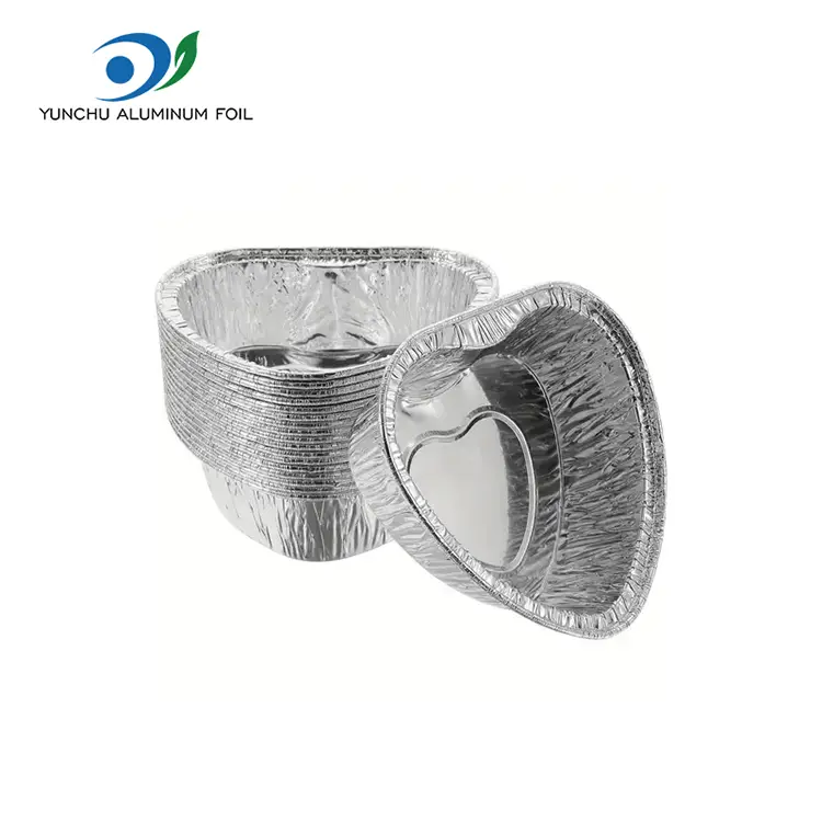 Καρδιάς σχήματος κέικ φριτέρ Ασημί αλουμίνιο αλουμινόχαρτο Καρδιάς σχήματος κέικ φριτέρ Ασημί αλουμίνιο αλουμινόχαρτο