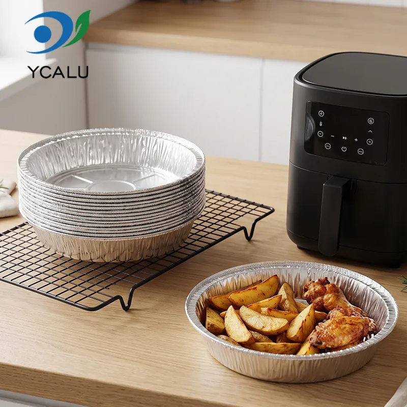 Air Fryer Food Ασημένια Δοχεία με φύλλο αλουμινίου