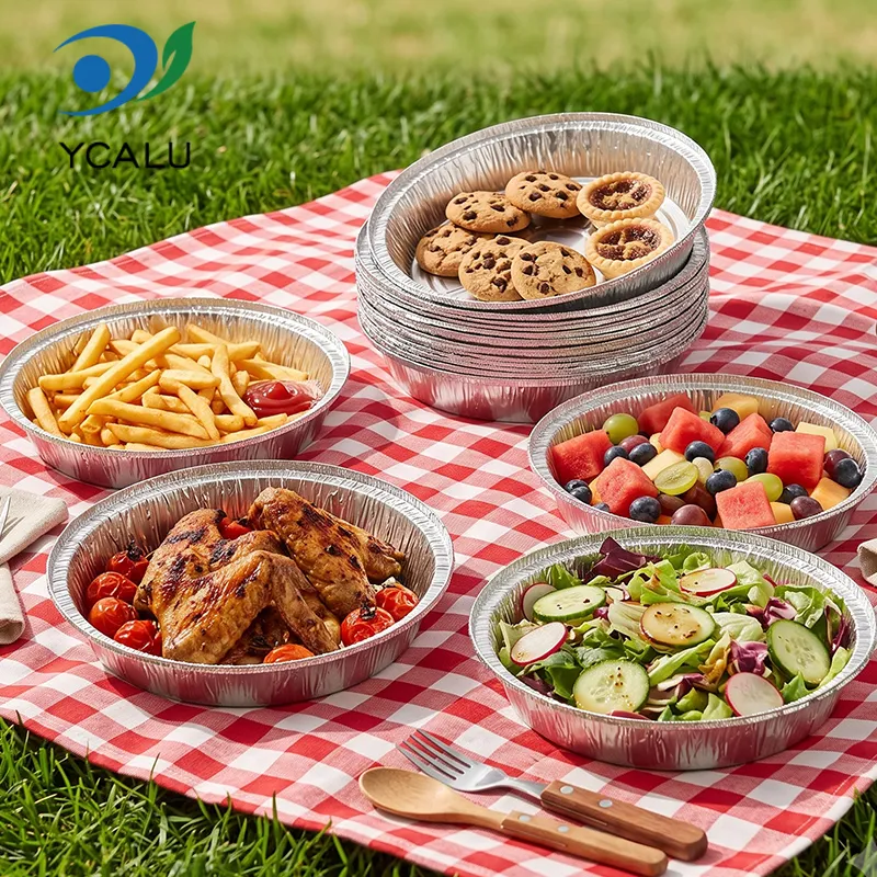 Air Fryer Food Ασημένια Δοχεία με φύλλο αλουμινίου