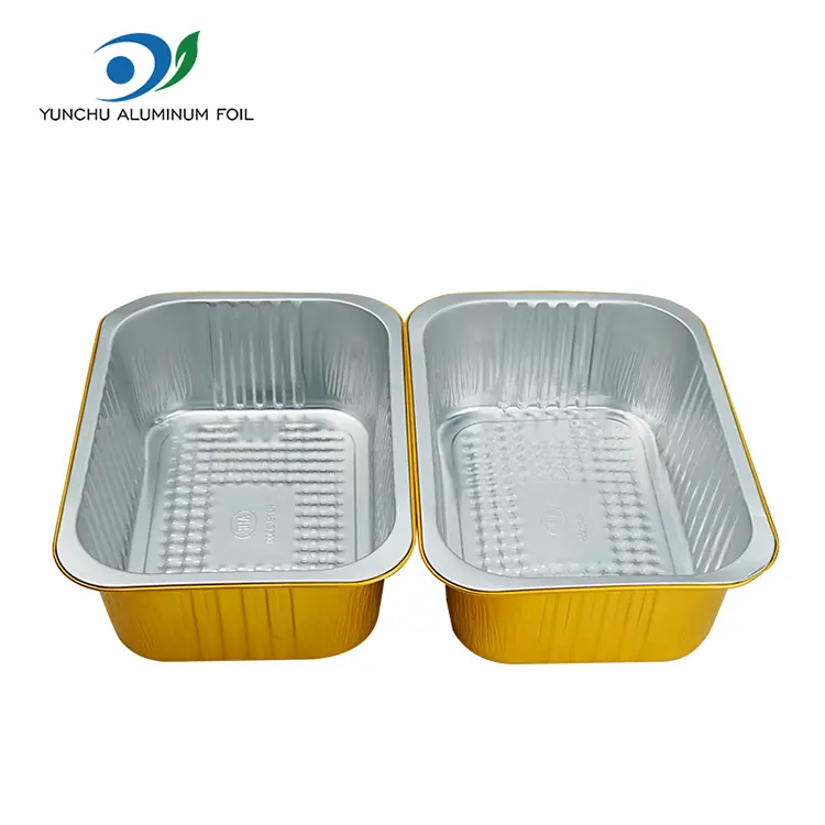 Μεγάλη χωρητικότητα ορθογώνια χρυσά δοχεία αλουμινίου αλουμινίου