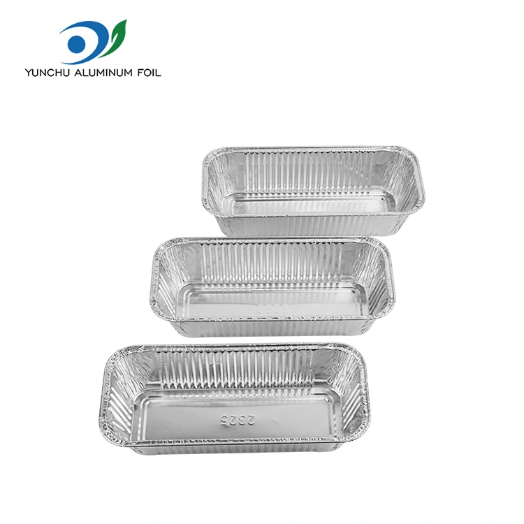 Ορθογώνια φριτέζα Takeaway ασημένια αλουμινίου αλουμινίου