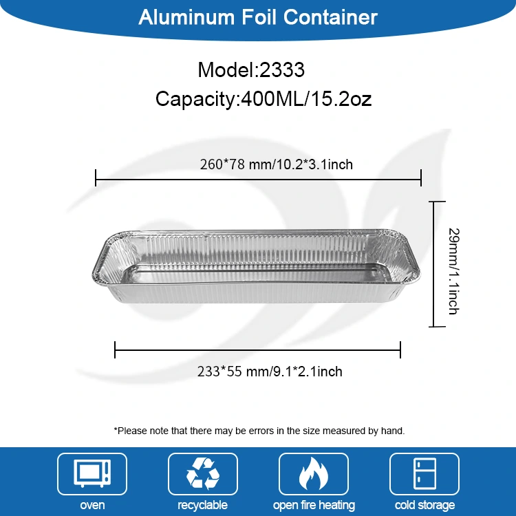 Ορθογώνιο ψωμί φριτέρ ασημένιο αλουμινόχαρτο αλουμινίου