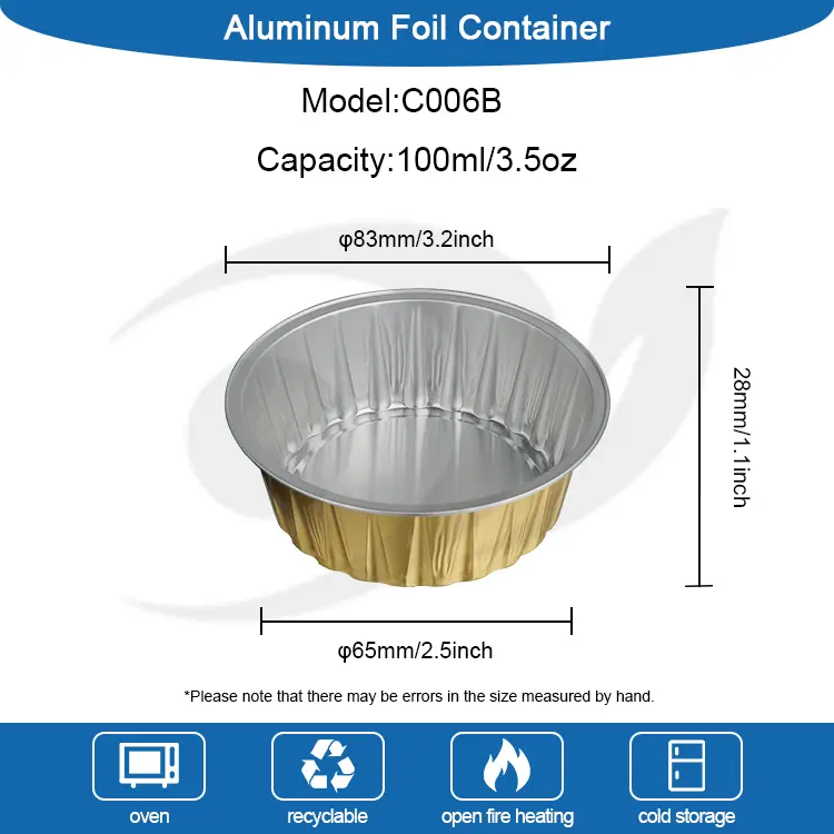 Στρογγυλά γυαλιά ψησίματος κέικ λείο αλουμινίου αλουμινίου