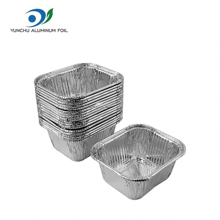 Τετράγωνο ψησίμα φριτέρ ασημένια δοχεία αλουμινίου αλουμινίου